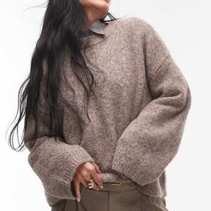 TOPSHOP Knit Boxy Fluffy Sweater